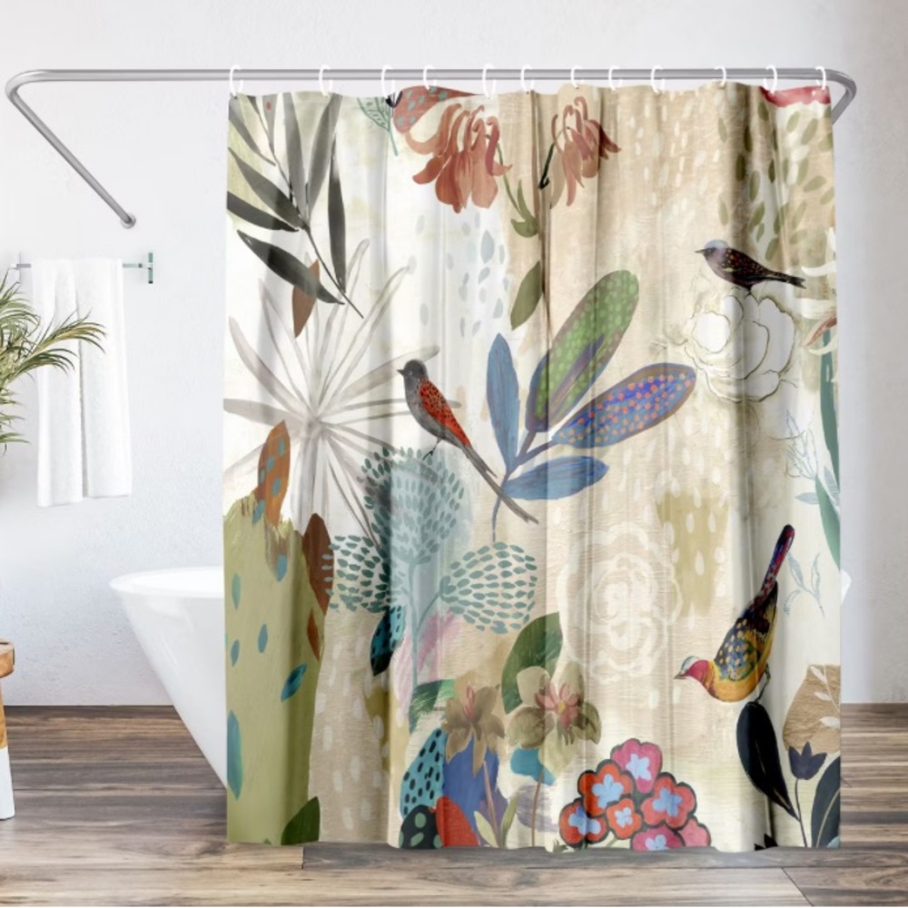 Target Multicolor Botanical Bird Shower Curtain